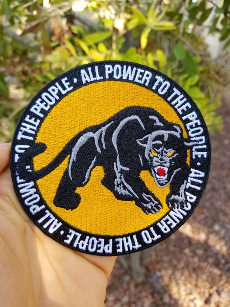Black Panther Party Power Large Embroidered Sew Iron on Patch Back  Motorcycle