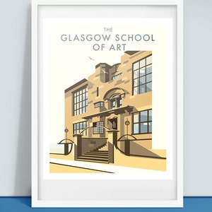 The Glasgow School of Art Travel Poster Print, Rennie Mackintosh Architecture, Dave Thompson, Illustration