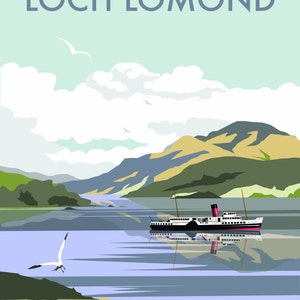 Loch Lomond, Travel Print, Scotland, Dave Thompson, Illustration.