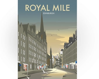 Royal Mile Greeting Card, Edinburgh, Travel Art Print, Scotland