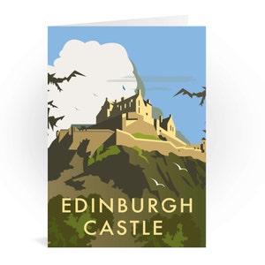 Biglietto d'auguri del Castello di Edimburgo, stampa artistica di viaggio, Scozia