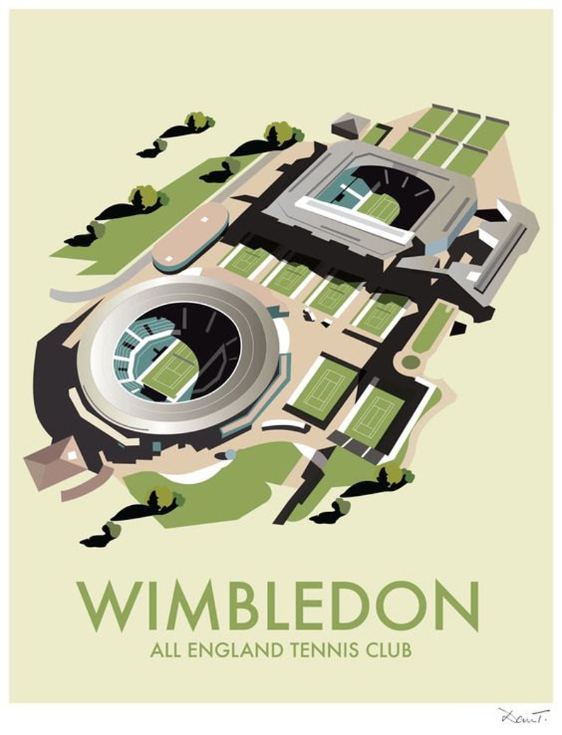 Wimbledon Championship Travel Print London Tennis Poster Etsy UK