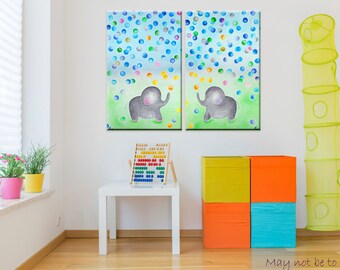 Elephant wall art - Children's room decor - Elephant nursery print - Playroom decor - Baby Boy nursery gift - Safari print - Animal print
