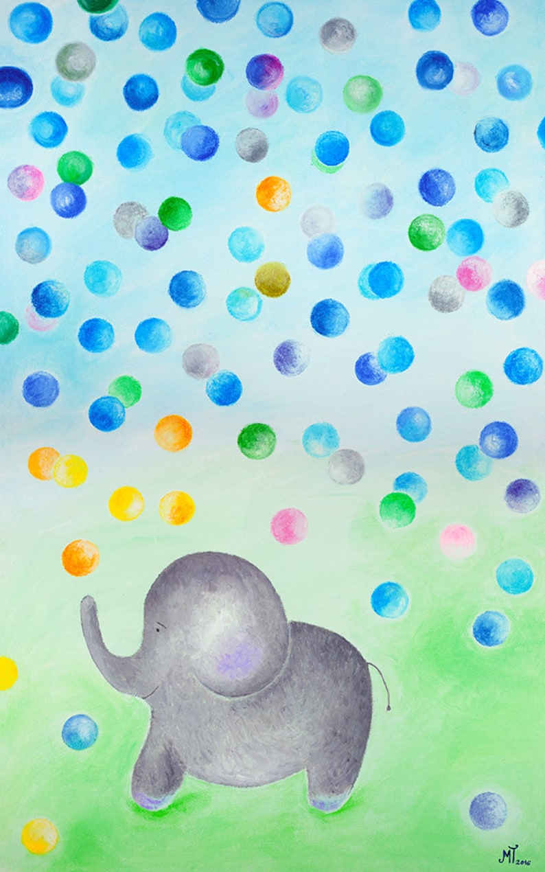 Elephant Wall Art Children's Room Decor Elephant Etsy