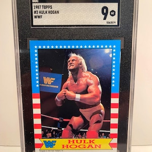 Hulk Hogan 1987 Topps WWF Trading Card - graded, authenticated, encased - SGC 9 - Mint! RIP Legend!
