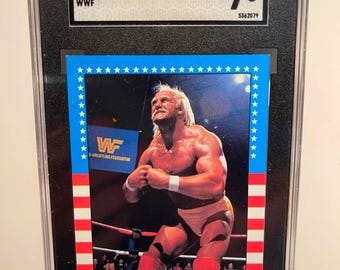Hulk Hogan 1987 Topps WWF Trading Card - graded, authenticated, encased - SGC 9 - Mint! RIP Legend!
