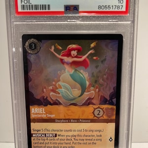 2023 Disney Lorcana Foil Rare #2 Ariel "Little Mermaid" PSA 10 Graded Encased