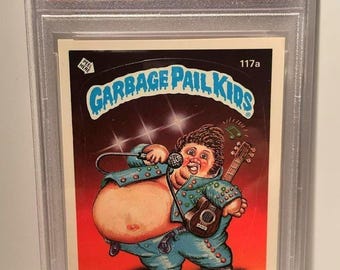 1986 GARBAGE Pail Kids &quot;Rocky N Roll&quot; - Graded and Encased - 117A -PSA 9! Elvis