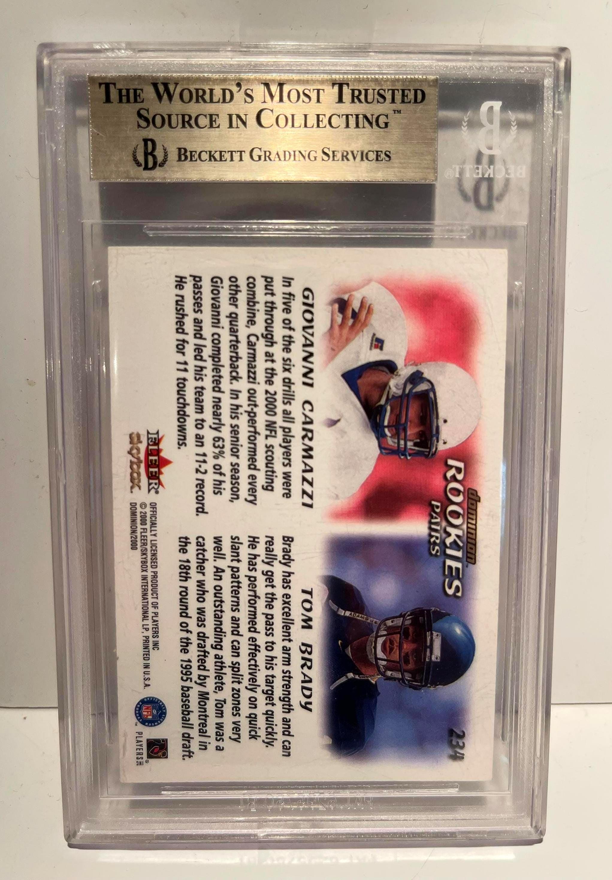 2000 NFL Fleer Skybox Dominion Tom Brady / Carmazzi Rookie Card