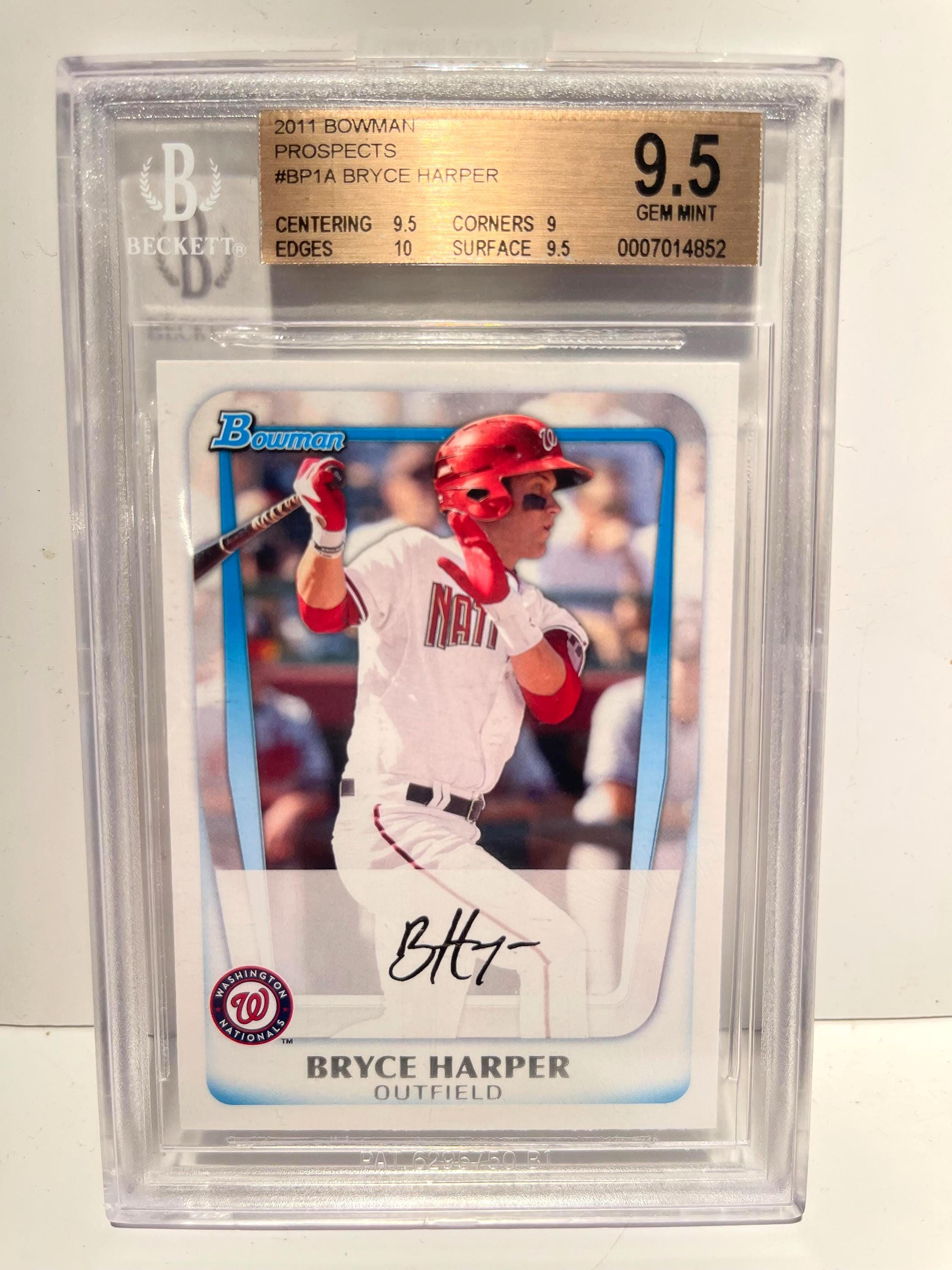2011 Bowman Prospects Bryce Harper #BP1A Beckett 9.5 - Graded 