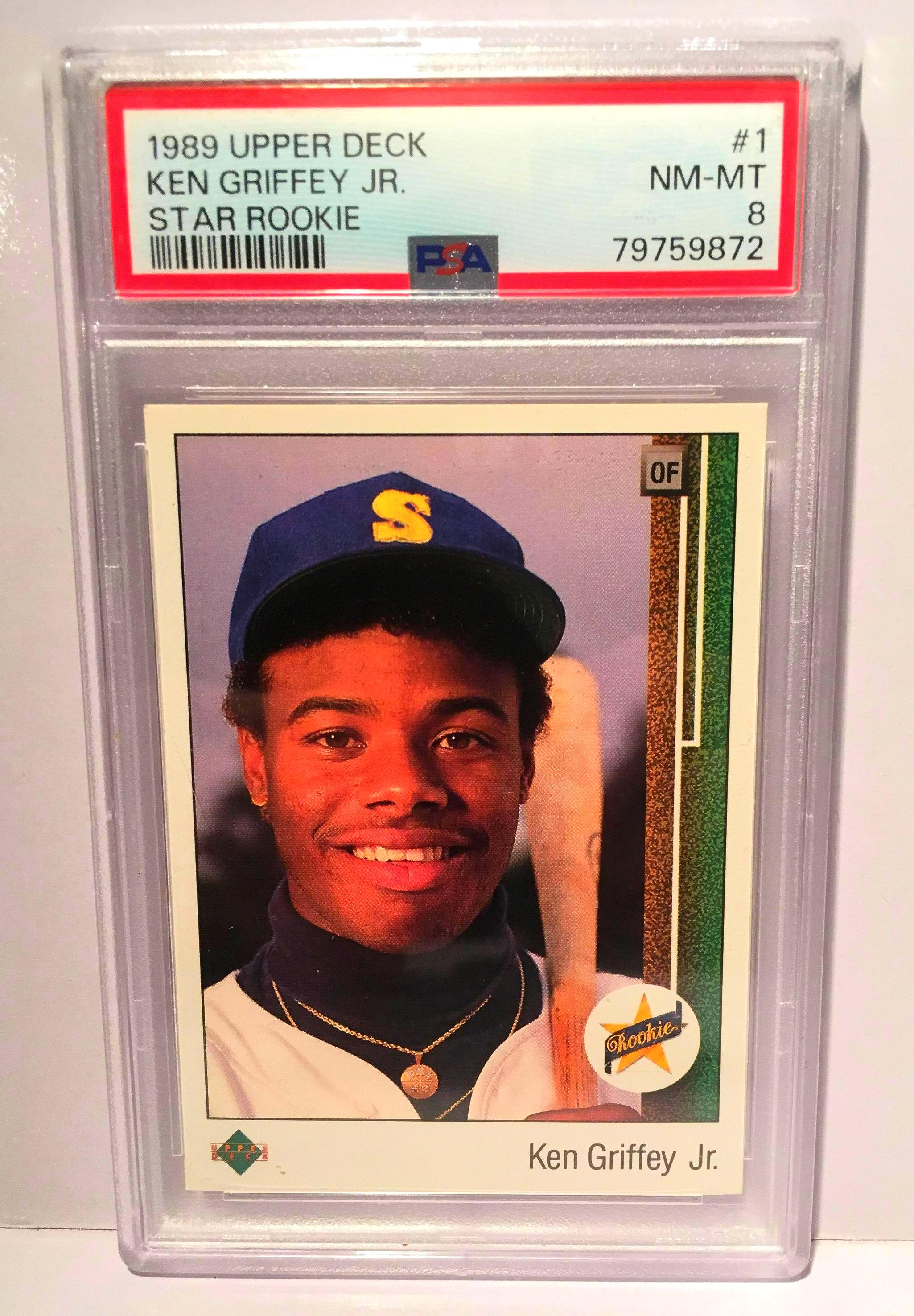 1989 Upper Deck Ken Griffey Jr Rookie Baseball Card Graded SGC 8