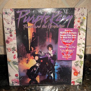 Prince &quot;Purple Rain&quot; Original 1980&#39;s Near Mint Shrink Hype Sticker Vinyl Record- Free S/H