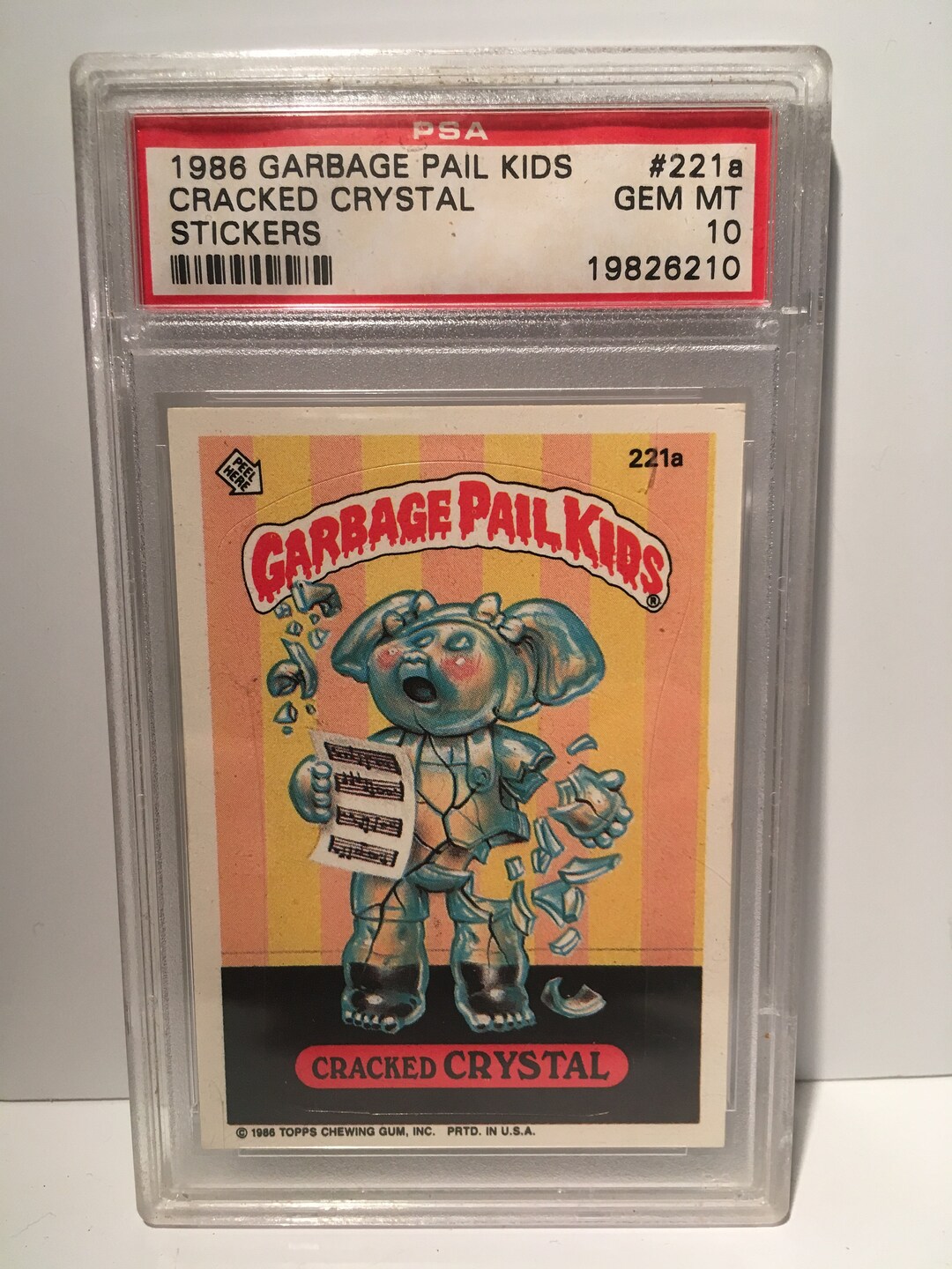 1986 Garbage Pail Kids cracked Crystal Graded &amp; Authenticated 243B Psa ...