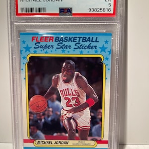 1988 Fleer Sticker Michael Jordan #7 PSA 5 -  Graded Encased Very Sharp!