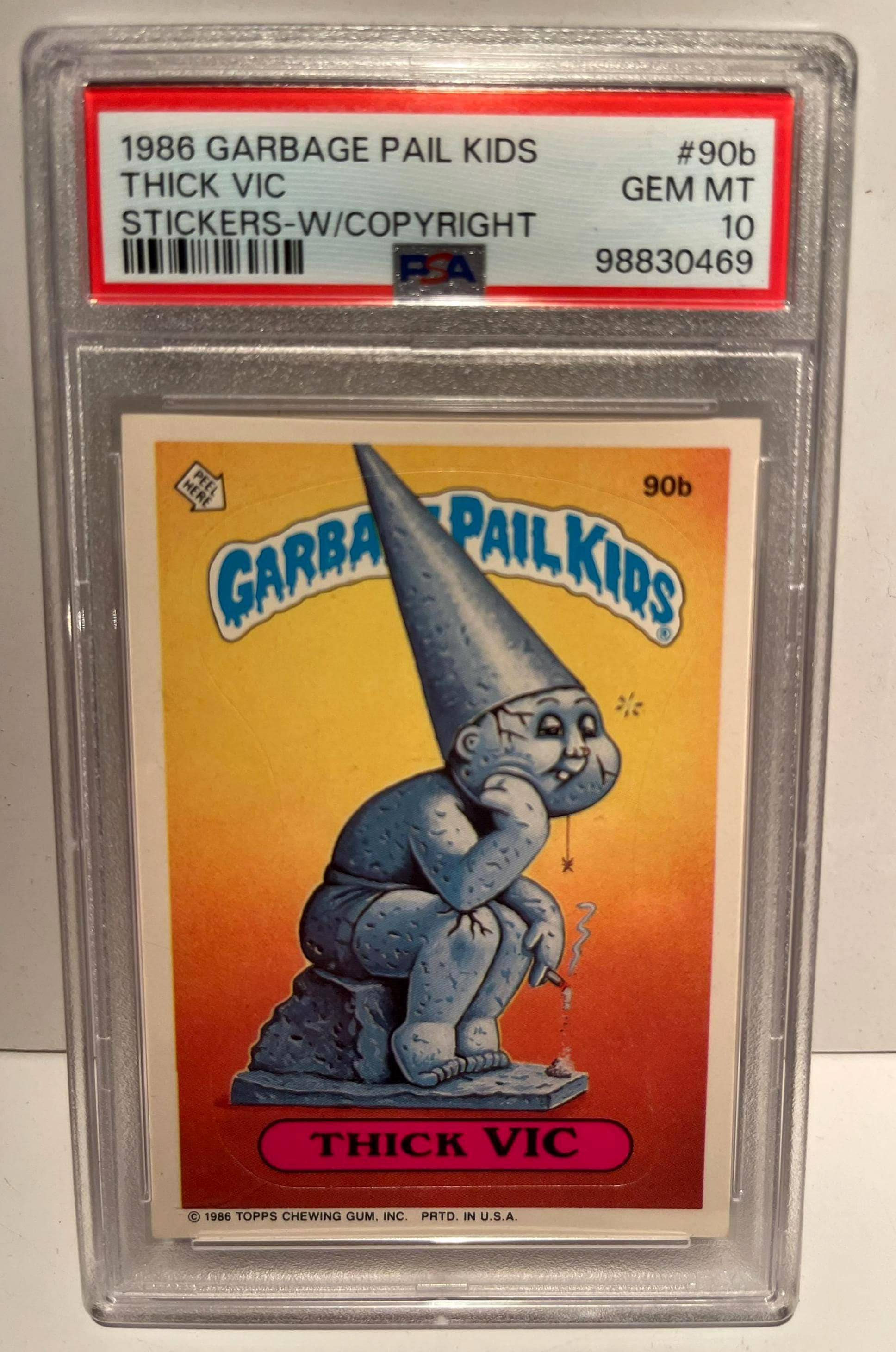 1986 Garbage Pail Kids #90b Thick Vic – PSA 10 Gem MINT 1986