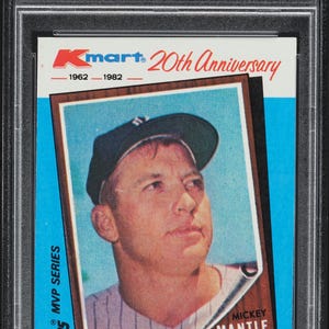 1982 K-Mart 20th Anniversary Mickey Mantle #1 PSA 9 MINT Graded Encased