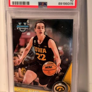 Caitlin Clark 2023 Bowman University Chrome Rookie Card PSA 10 Graded Encased