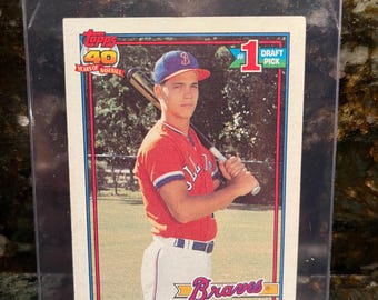 1991 Topps Chipper Jones Rookie Card RC - MLB Hall of Fame HOF! Near Mint/Mint Condition & Free Case!