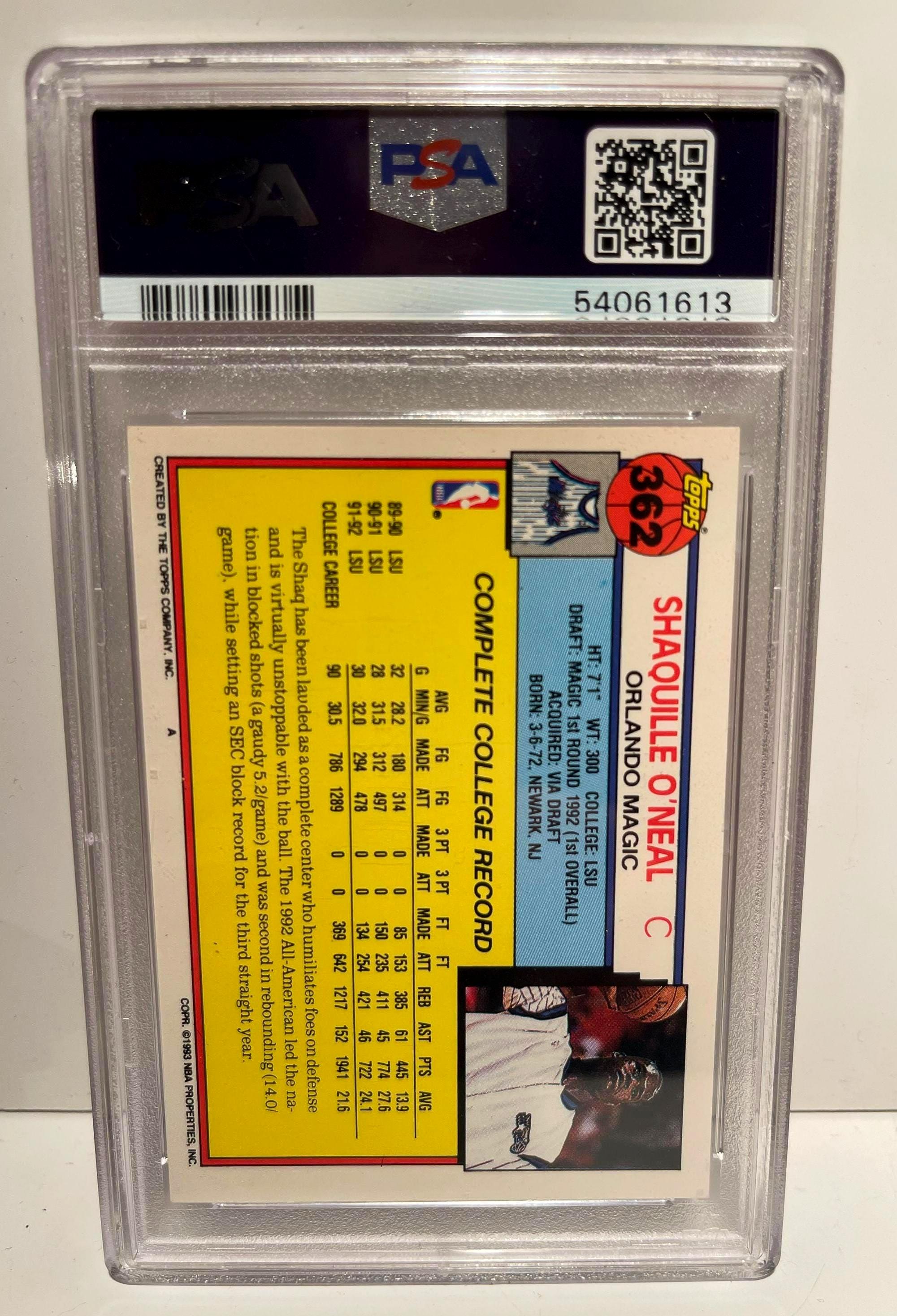1992 北海道日本 新庄 ルーキーカード PSA-10 Gem Mint! Shaquille O'neal Rookie Card 1992 Topps Gem Mint PSA 9 Mint Graded
