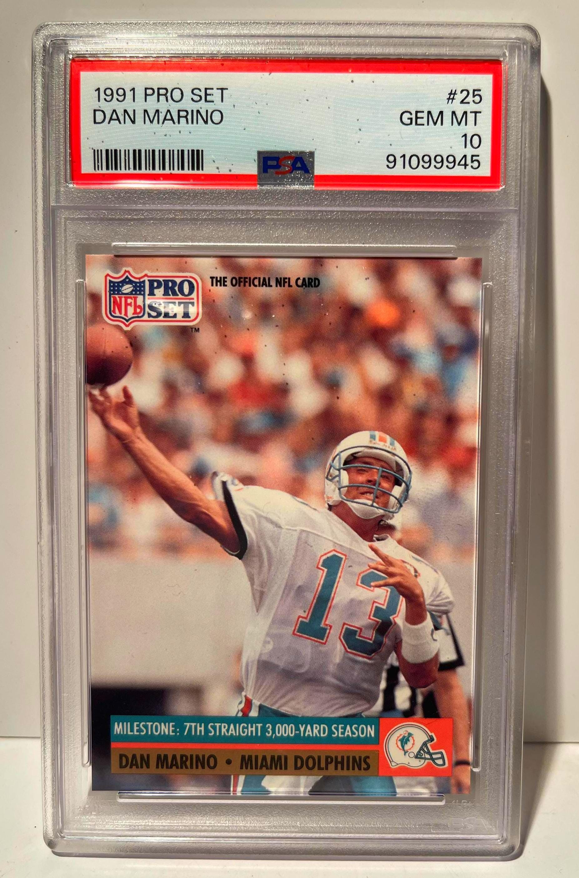 Dan Marino 1991 Pro Set #25 Milestone Football Card- Graded