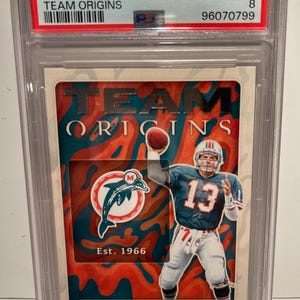 2022 Origins Dan Marino Dolphins Team Origins graded, authenticated, encased - PSA 8! Miami Dolphins Legend