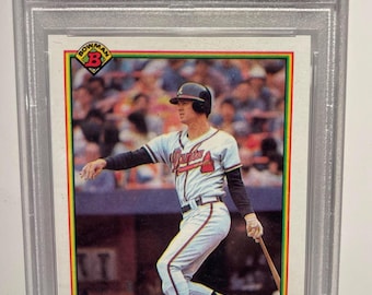 激レア 90s アルゼンチンリーグ ヒムナシア・イ・エスグリマ・デ・フフイ 1990 Bowman Dale Murphy PSA 9 Mint - Graded Encased Braves Legend