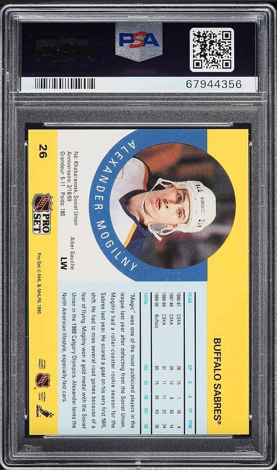 1990 Pro Set Alexander Mogilny #26 PSA 10 Gem Mint Rookie Card