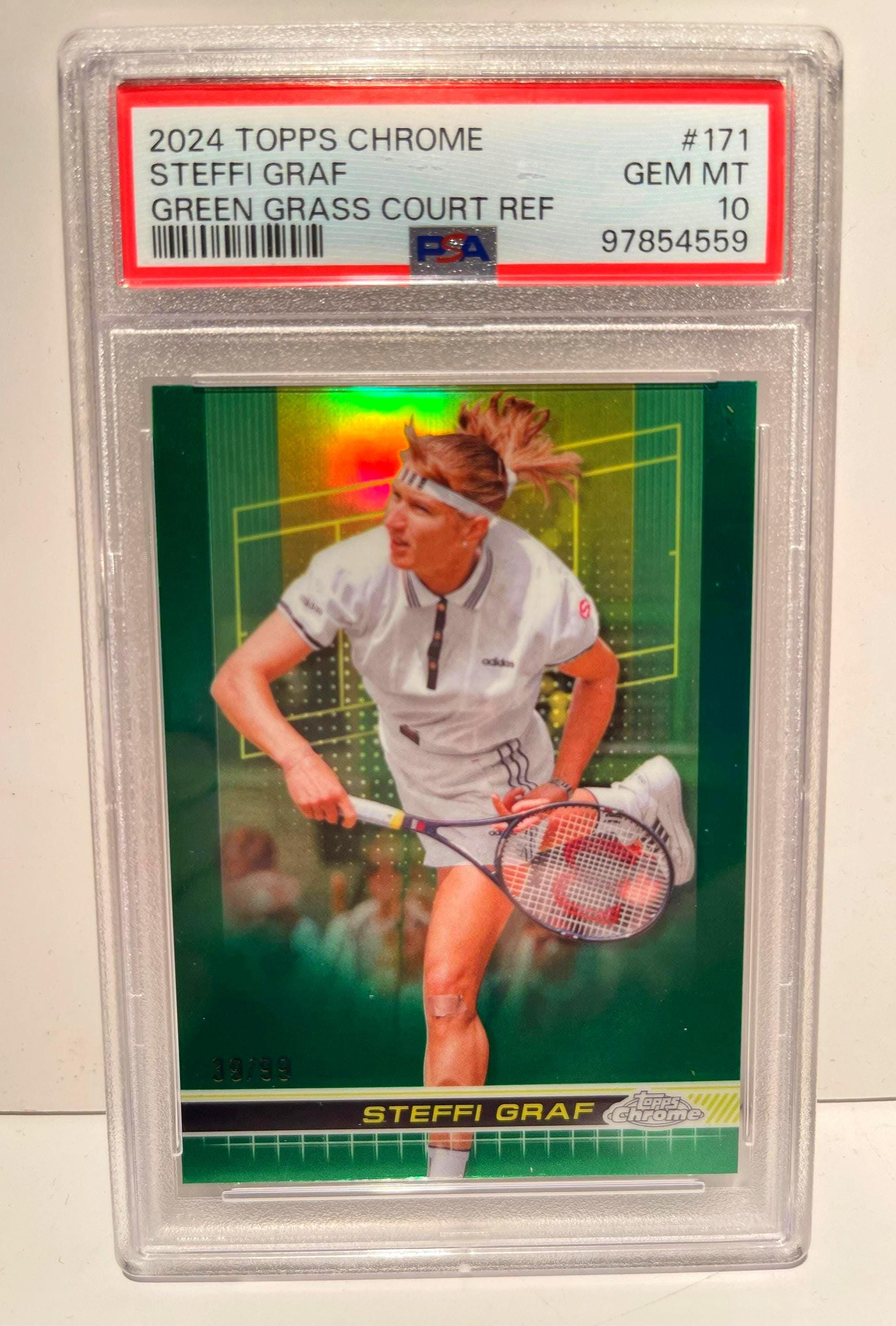 Steffi Graf 2024 Topps Chrome Tennis Green Grass Court Refractor