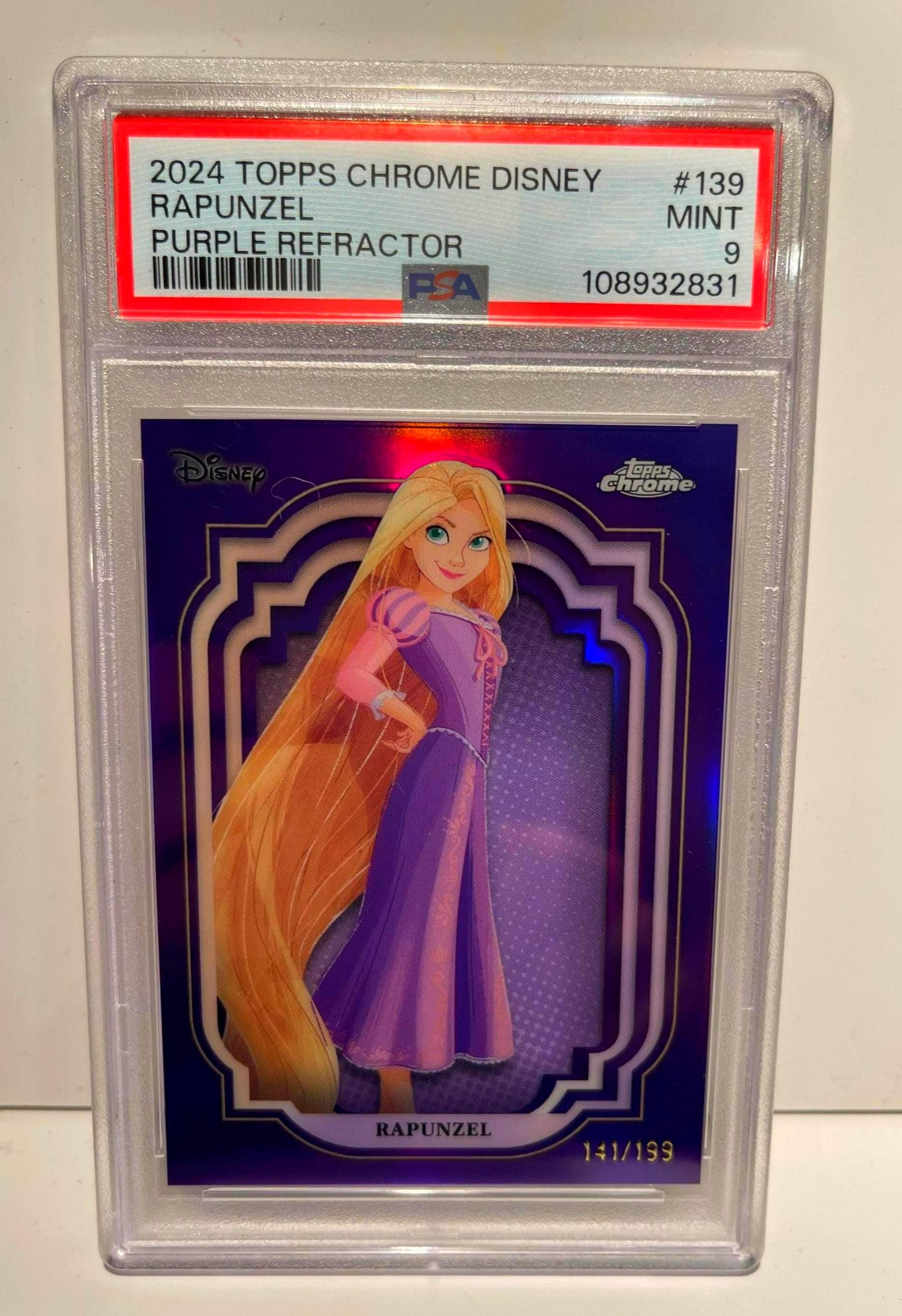 2024 Topps Chrome Disney #139 Rapunzel Purple Refractor 141/199
