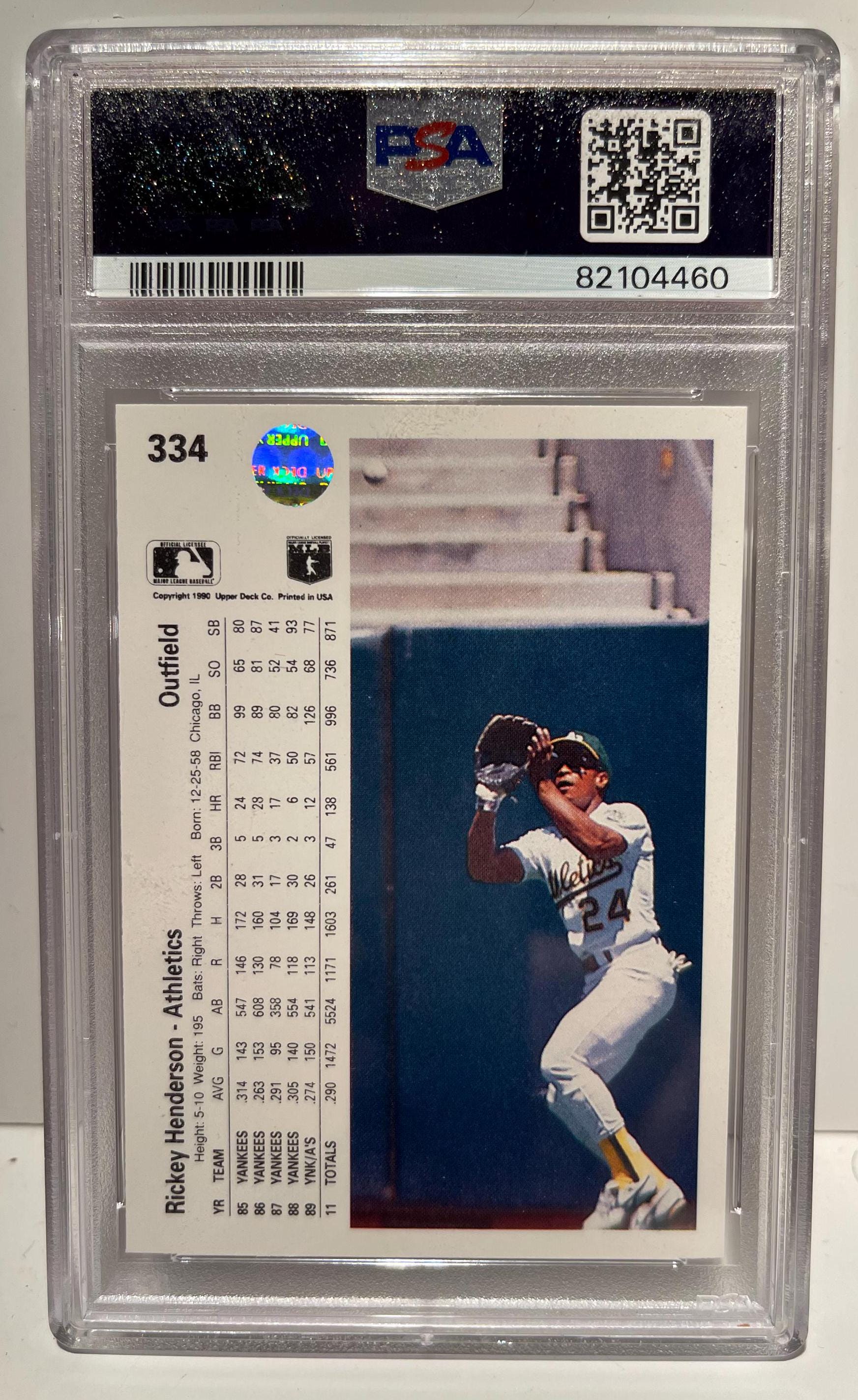 1990 Upper Deck Rickey Henderson #334 Gem Mint PSA 10 - Encased