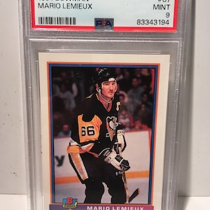 1991 Bowman Mario Lemieux Penguins HOF PSA 9 - Graded Encased