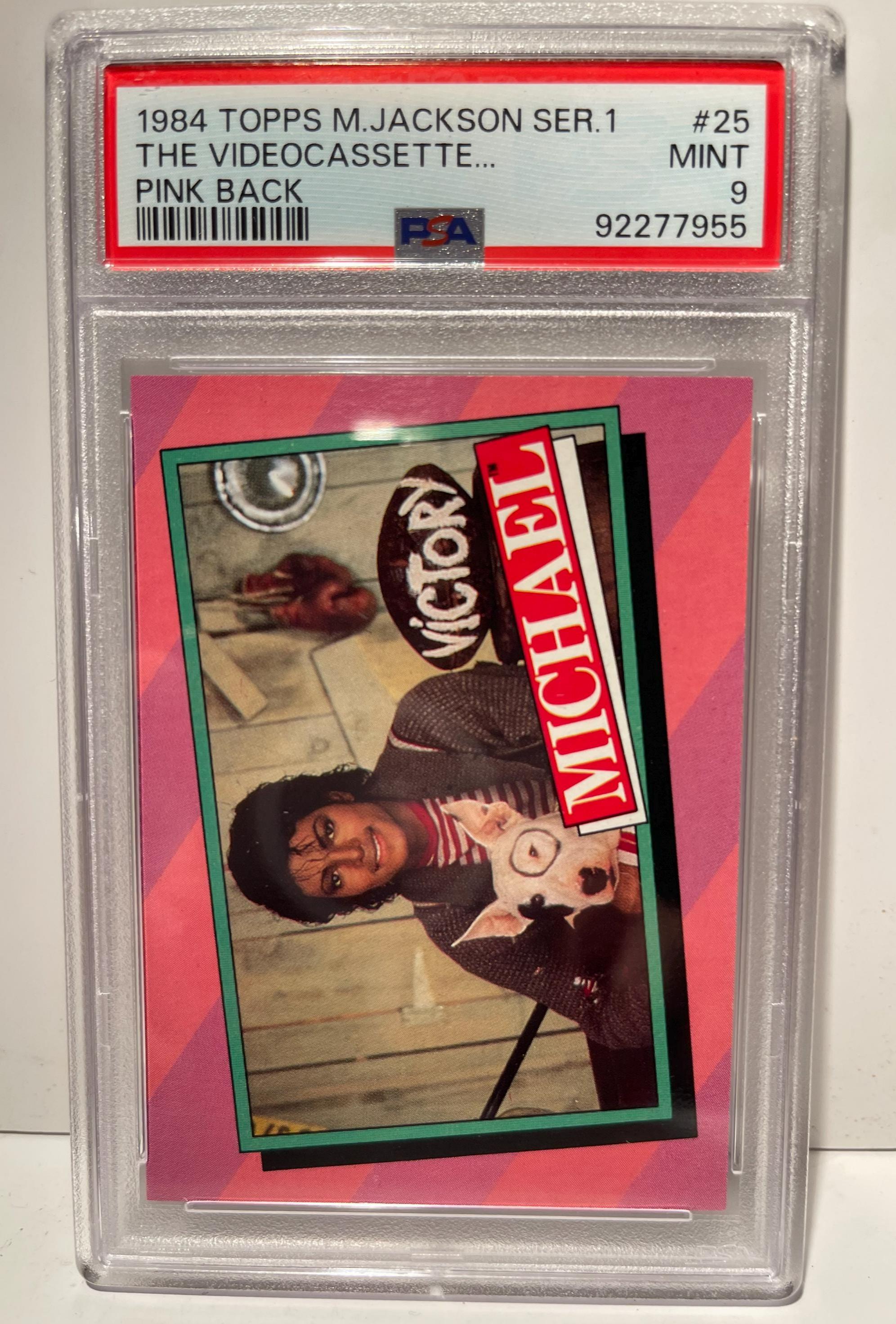 1984 Topps Michael Jackson (and Dog) #25 Victory Tour Pink Back