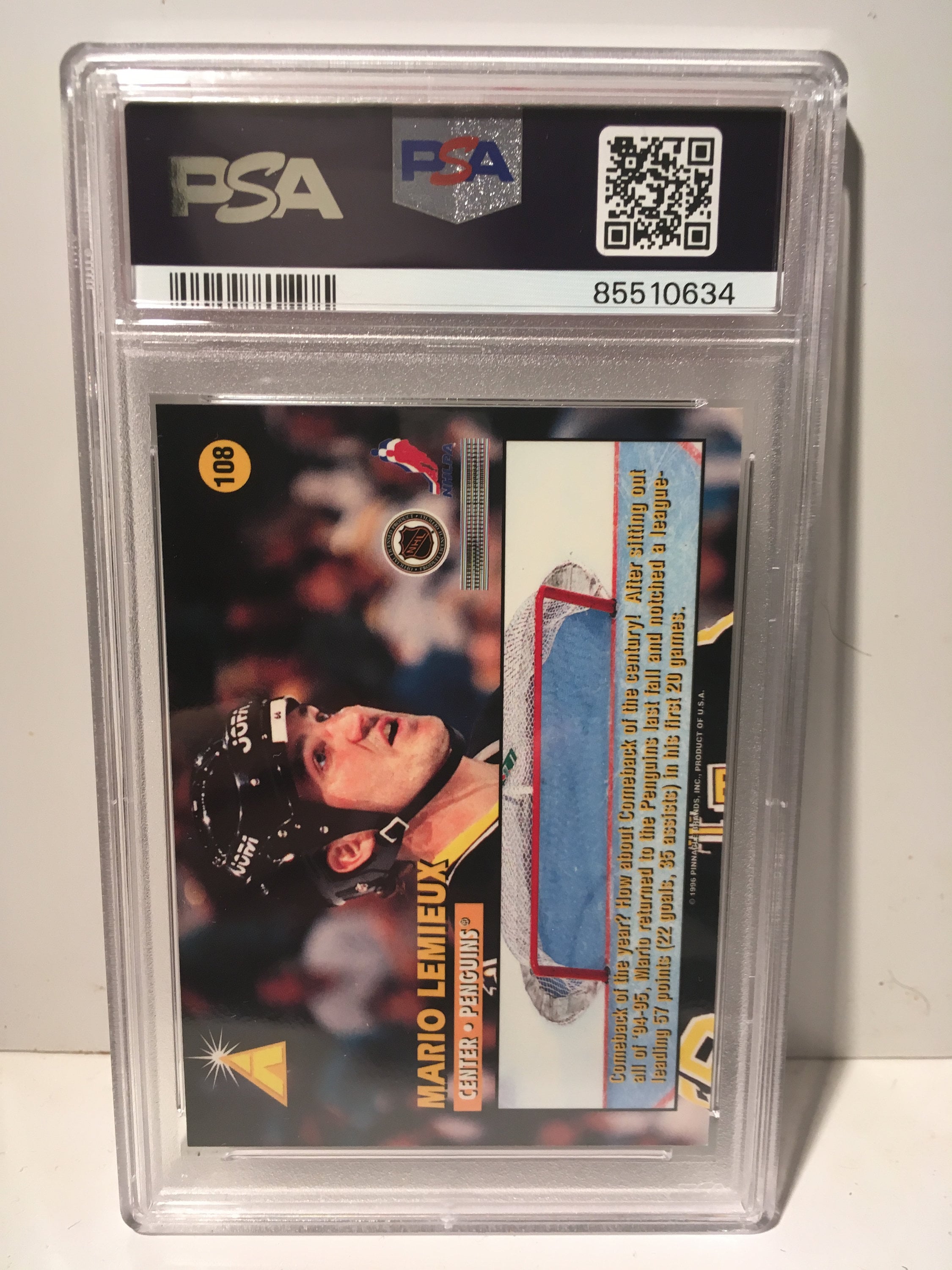Mario Lemieux 1995 Zenith #108 PSA 9 Mint - Graded Encased - Etsy