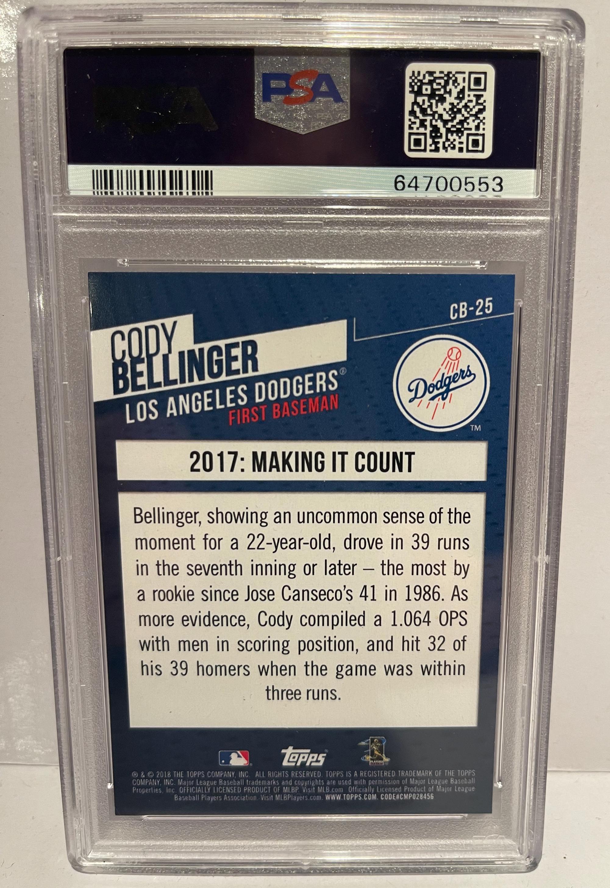 2018 Topps Highlights Cody Bellinger Dodgers #CB-25 PSA 10 - Etsy 日本
