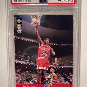 1995 Collector's Choice Players Club MICHAEL JORDAN Chicago Bulls PSA 9 Mint Hall of Famer Dunking!
