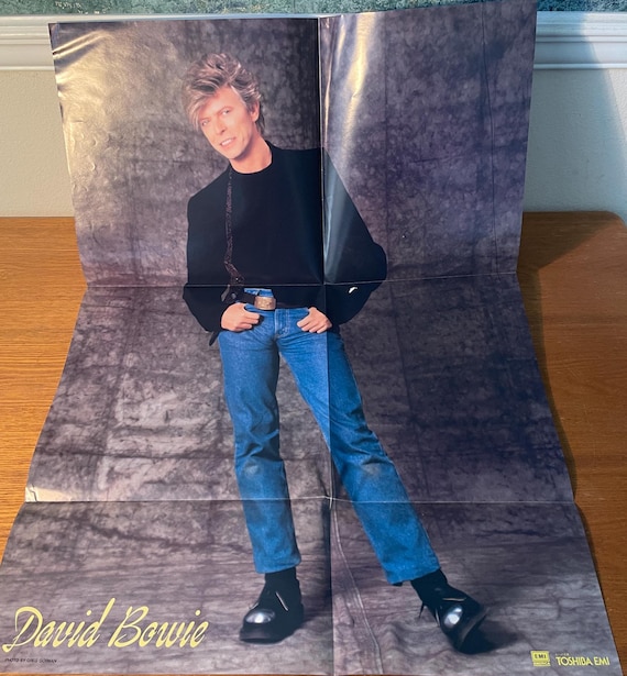 DAVID BOWIE 1980s Japanese Poster Unused Unhung Medium Sized Near