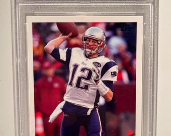 2012 Topps Tom Brady #440 witte jersey voetbalkaart PSA 10 Graded Encased