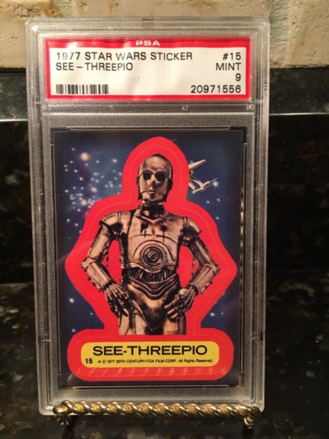 See Threepio Rookie Card 1977 Topps Star Wars Stickers #15