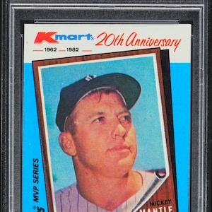 1982 K-Mart 20th Anniversary Mickey Mantle #1 PSA 9 MINT Graded Encased