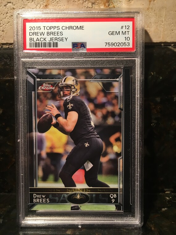2015 Topps Chrome Black Jersey Football Drew Brees Trading Card