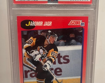 1991 Score Canadian Bilingual Jaromir Jagr #98 PSA 10 Gem Mint Pittsburgh Penguins - Graded/Encased & Authenticated - Low Pop