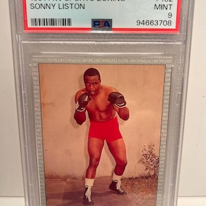 Sonny Liston 1991 AW Sports Boxe Cartes PSA 9 Mint Graded sous boîtier