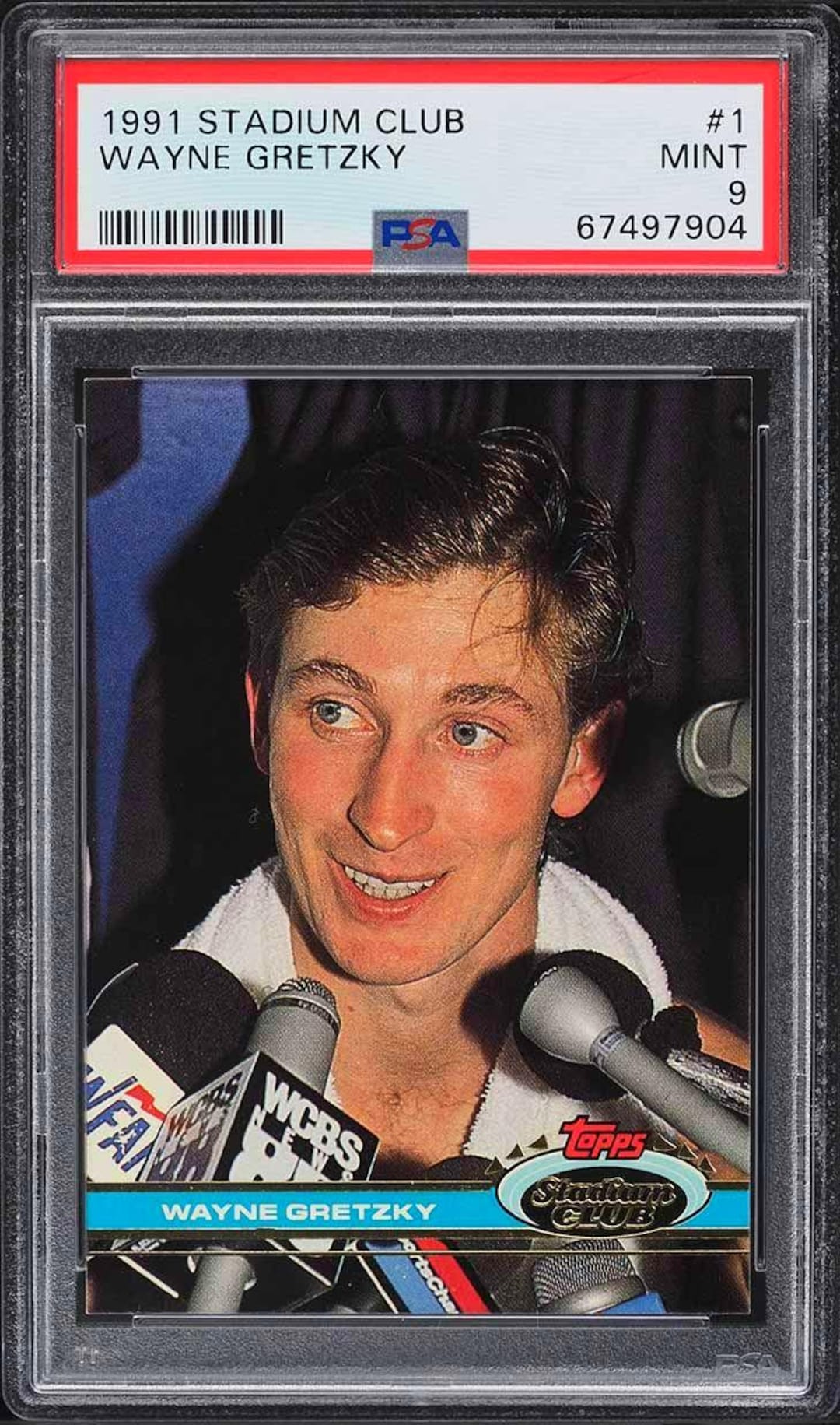 1991 Topps Stadium Club #1 Wayne Gretzky Los Angeles Kings PSA 9