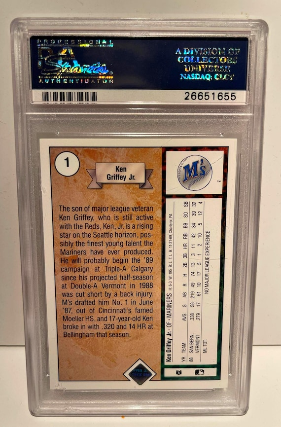 Ken Griffey Jr 1989 Upper Deck Rookie Graded/encased & Authenticated Psa 9  Mint - Hottest Card in the Hobby!!! - Etsy Israel