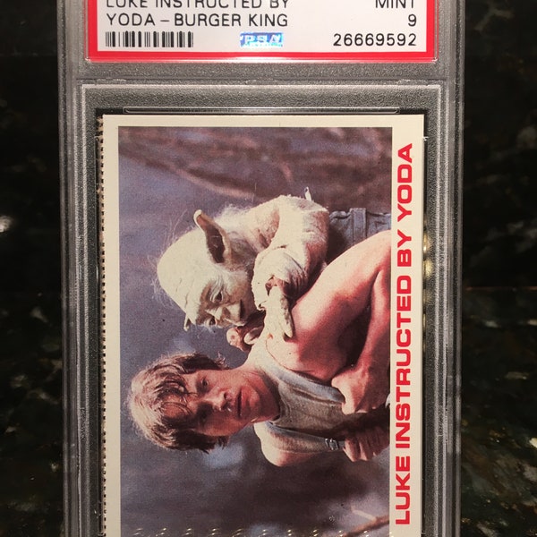 1980 Star Wars Burger King Trading Cards "Luke Instructed by Yoda" Mark Hamill - PSA 9 Mint - Encased, Graded & Authenticated by PSA