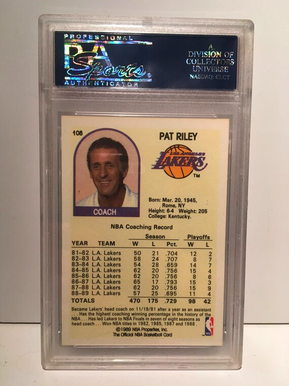 パット・ライリー 1989 フープス PSA 10 レイカーズ 認証済み ケース 