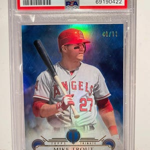 Mike Trout 2014 Topps Tribute Blue #33 PSA 9 MINT Low Pop Rare Angels