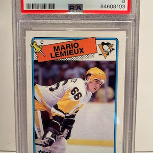 Mario Lemieux 1988 Topps PSA 8 - Graded Encased Vintage Penguins Legend