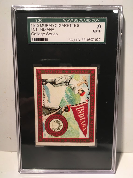 cigarettes indiana Vintage 1910 Murad Cigarettes College Series Indiana Golf Sports Trading  Card Authentic SGC Graded
