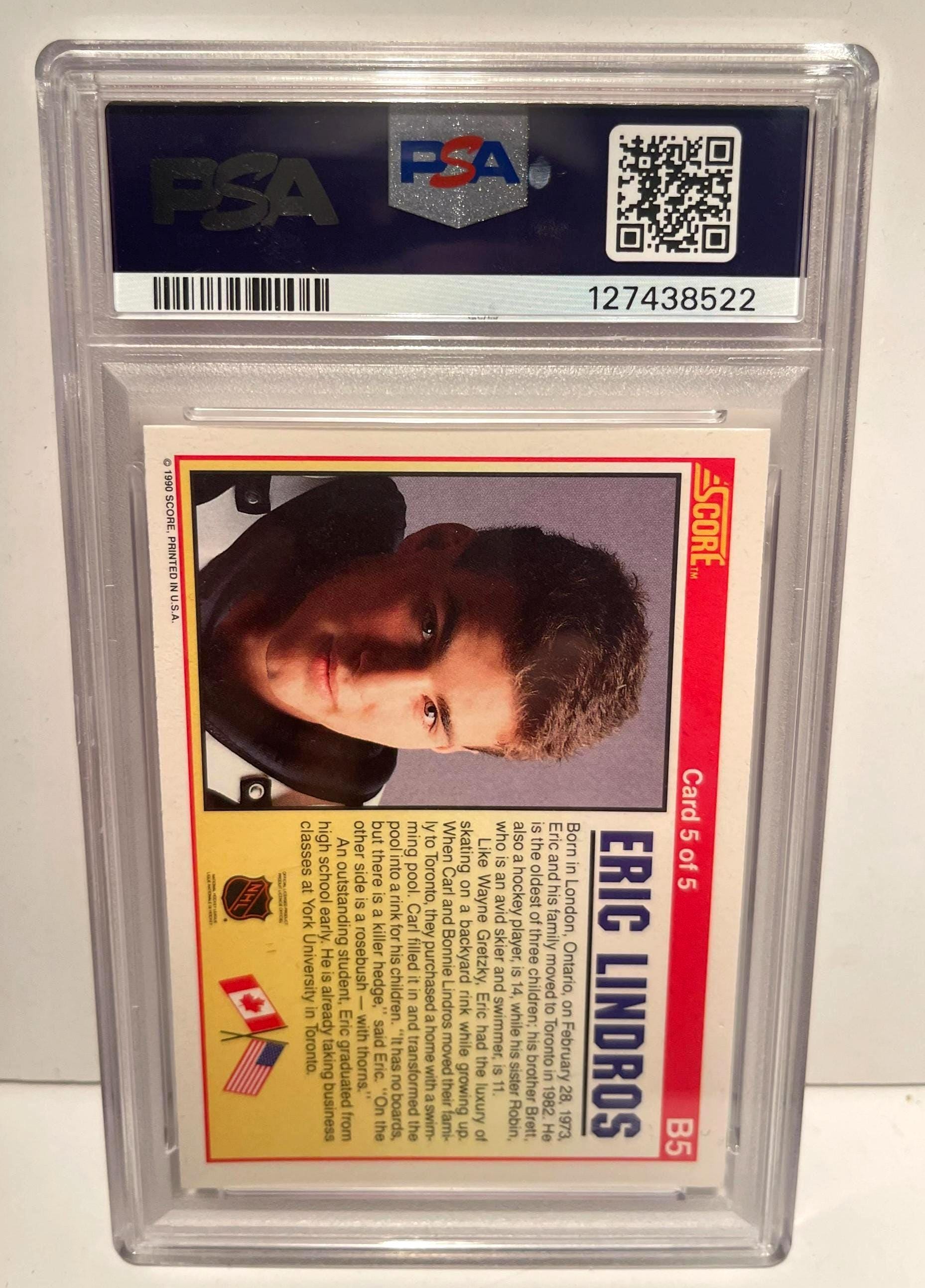 1990 スコアボーナスカード ルーキー エリック・リンドロス #B5 PSA 10